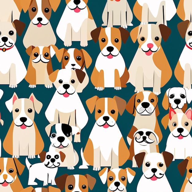 seamless pattern with a dog