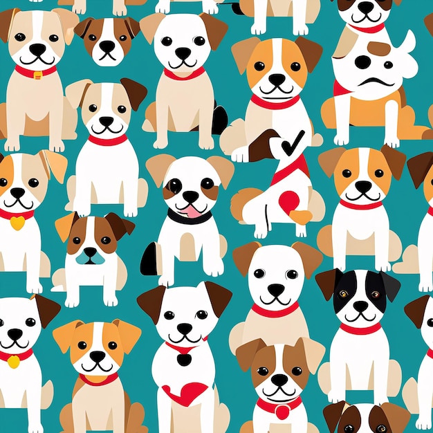 seamless pattern with a dog