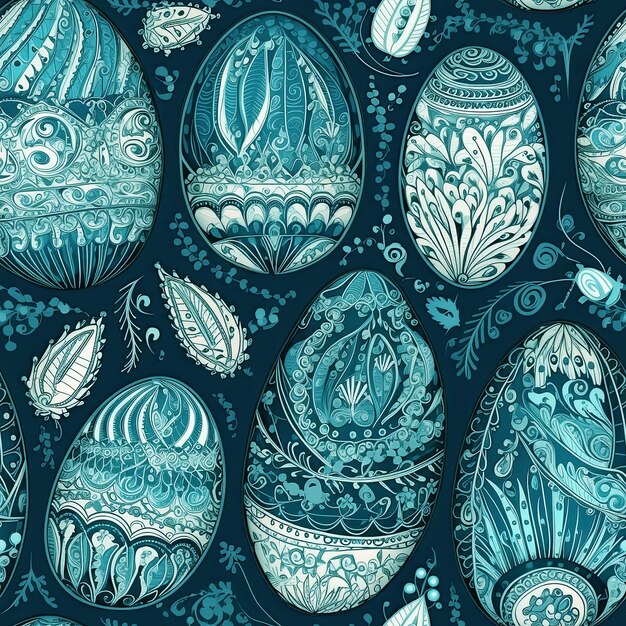 Seamless pattern with easter eggs