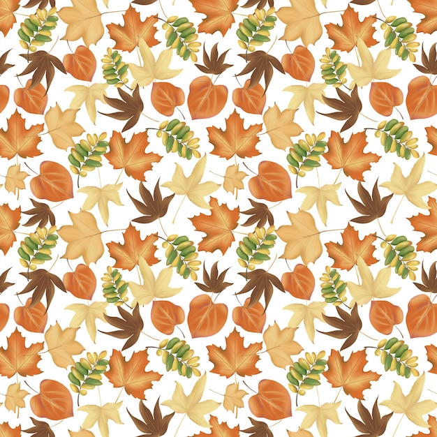 Seamless pattern with falling leaves