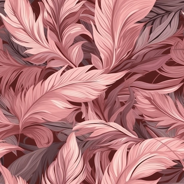 Seamless pattern with feathers on a dark background.