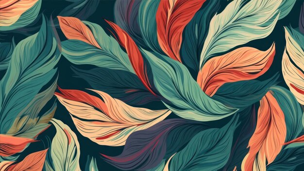 A seamless pattern with feathers