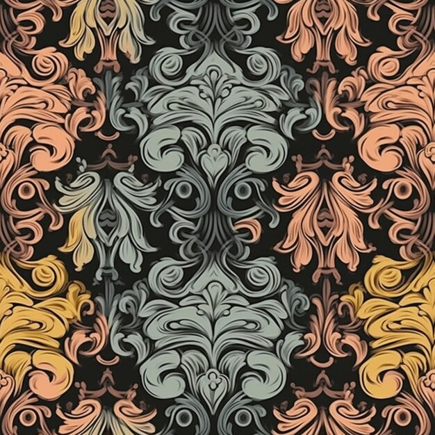 Seamless pattern with a floral ornament.