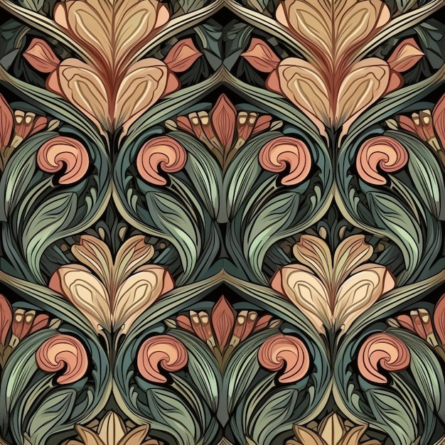 Seamless pattern with a floral pattern.