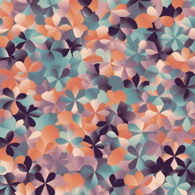 Seamless pattern with flowers on a dark background.