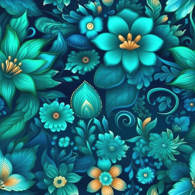 Seamless pattern with flowers texture background