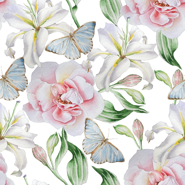 Seamless pattern with flowers