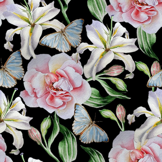 Seamless pattern with flowers