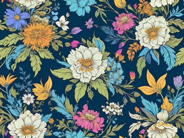 seamless pattern with flowers