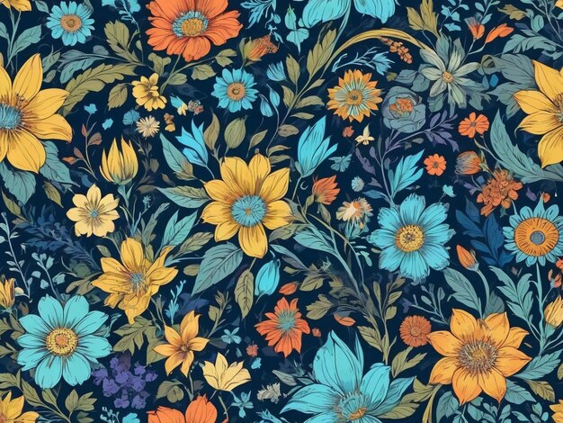 seamless pattern with flowers