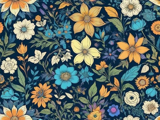 seamless pattern with flowers