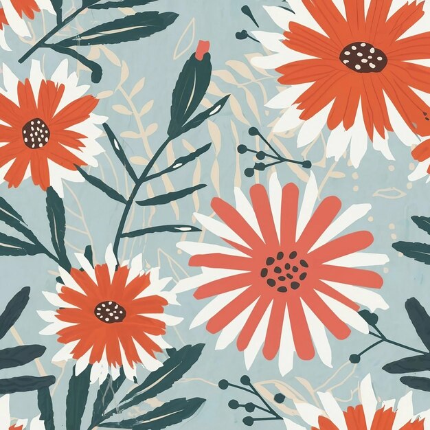 Photo seamless pattern with flowers