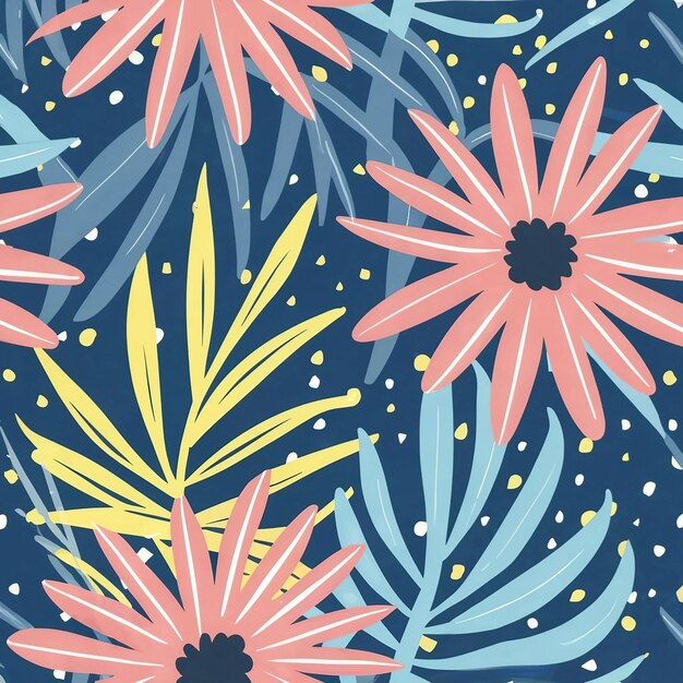 Photo seamless pattern with flowers