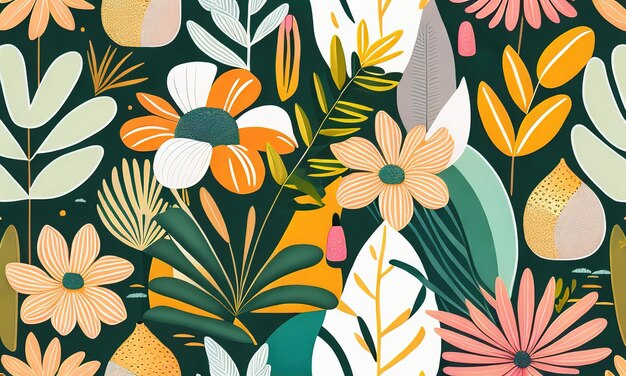 Seamless pattern with flowers