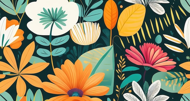 Seamless pattern with flowers