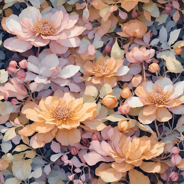 写真 花とのシームレスなパターン