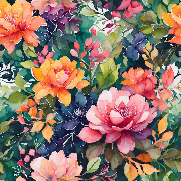 seamless pattern with flowers