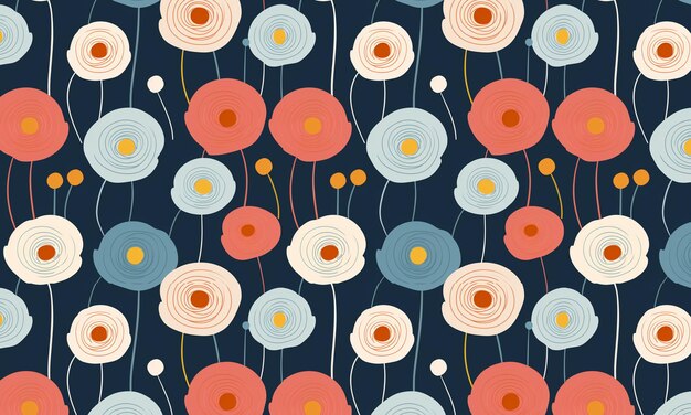 Photo seamless pattern with flowers