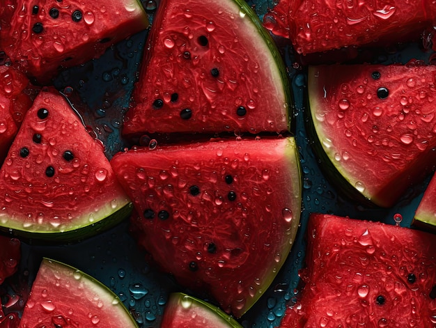 Seamless pattern with Fresh watermelon work wallpaper background design Generative AI