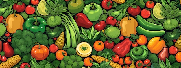 Photo seamless pattern with fruits and vegetables fruits and vegetables