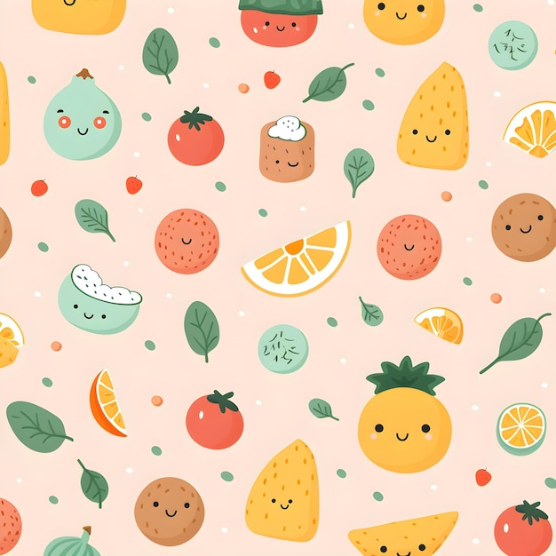 Photo seamless pattern with fruits