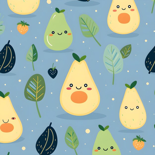 Photo seamless pattern with fruits