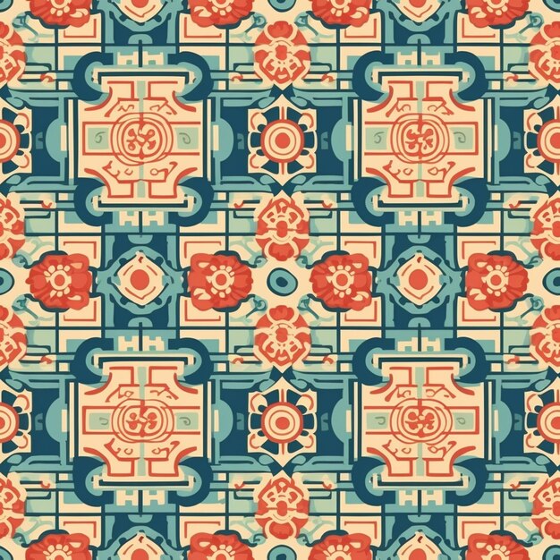 Photo a seamless pattern with a geometric design.