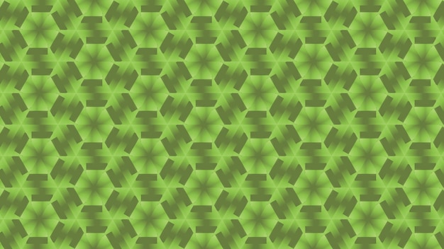 seamless pattern with geometric shapes on a green background.