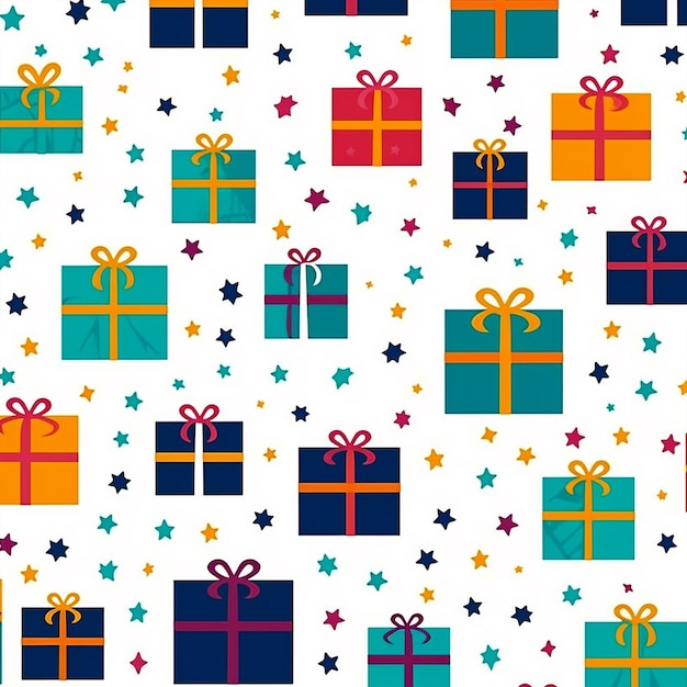 seamless pattern with gift box icons