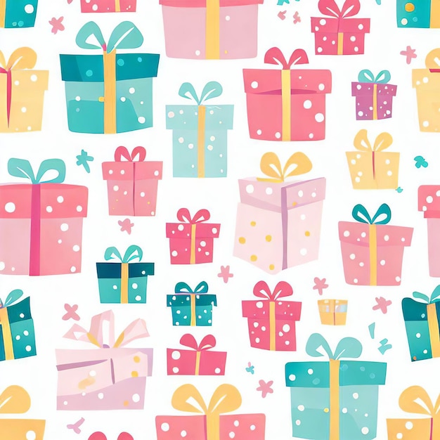 seamless pattern with gift boxes Can be used for invitations greeting wedding card