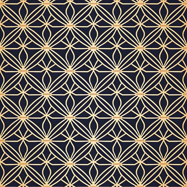 A seamless pattern with gold and black geometric shapes.