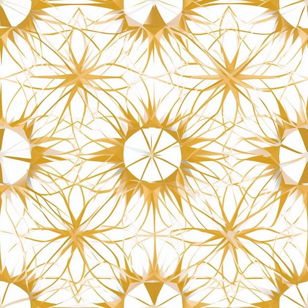 Seamless pattern with gold and white lines on a white background