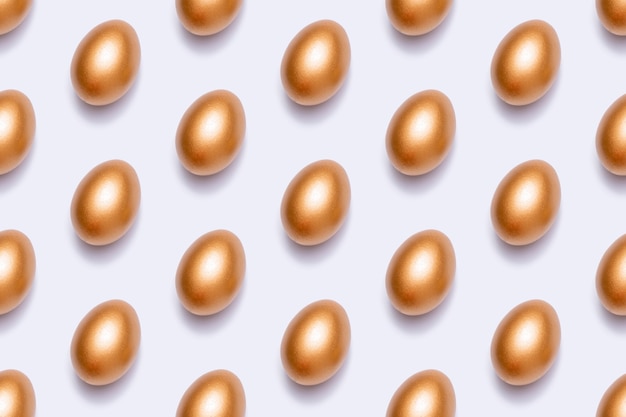 seamless pattern with golden Easter eggs