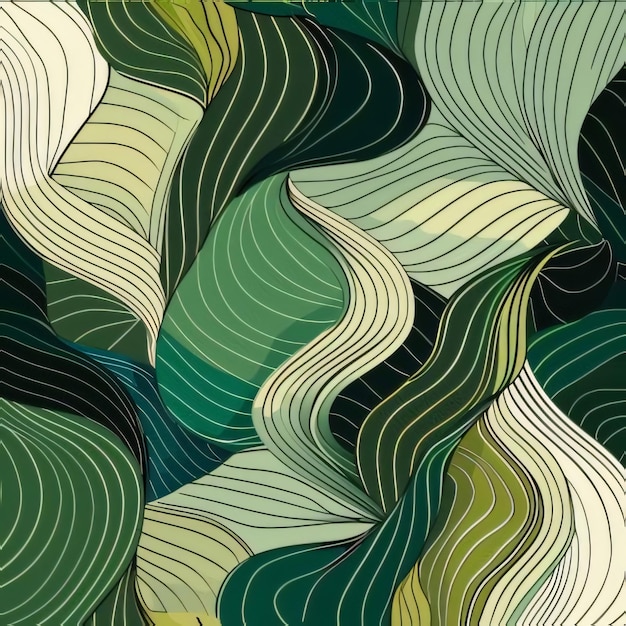 Foto disegno senza cuciture con onde verdi e beige illustrazione vettoriale