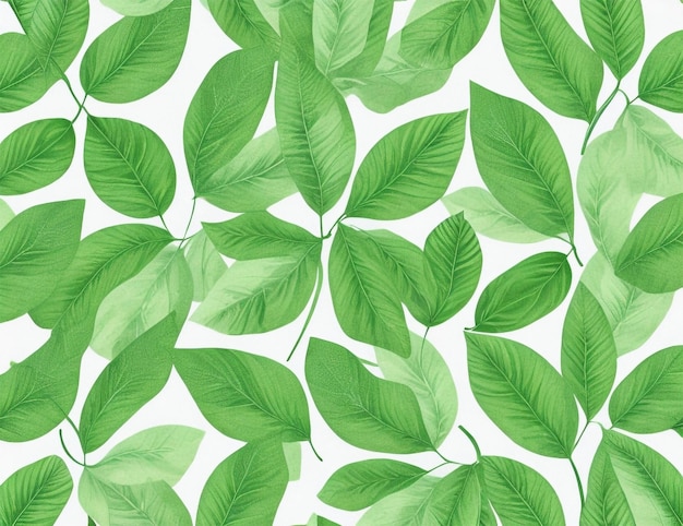 写真 緑の葉と葉のシームレスなパターン