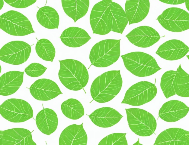 Seamless pattern with green Leaf and leaves