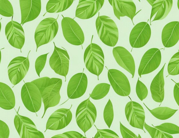 Seamless pattern with green Leaf and leaves