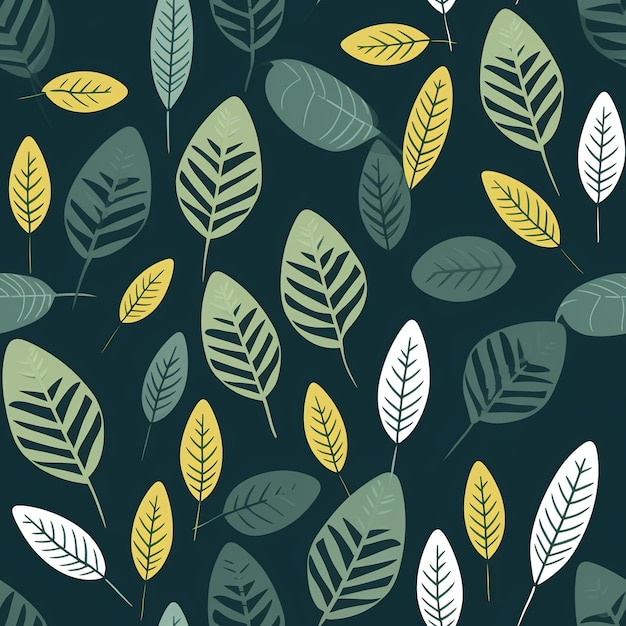 Seamless Pattern with Green Leaves