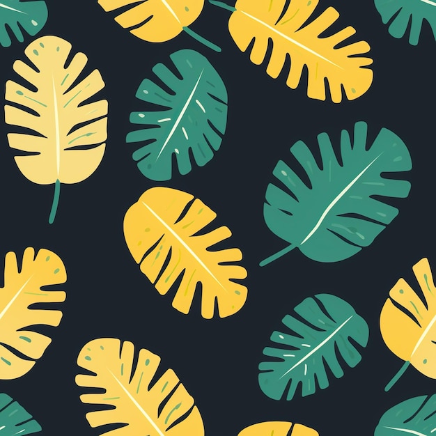 Seamless Pattern with Green Leaves