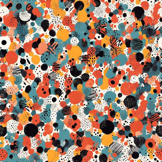 Seamless pattern with hand drawn abstract shapes Vector illustration