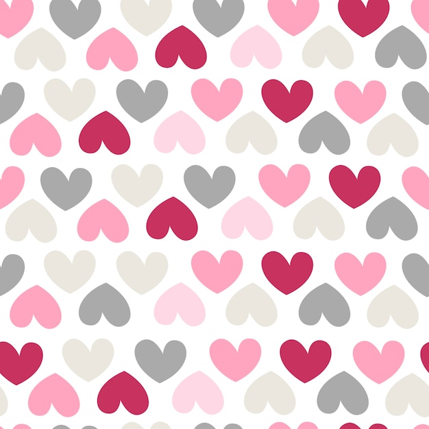 Seamless pattern with hearts. Vector illustration for wrapping paper and scrapbooking