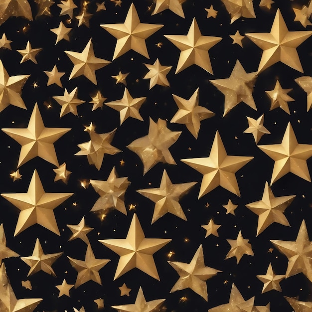 Photo seamless pattern with the image of a gold stars and dots