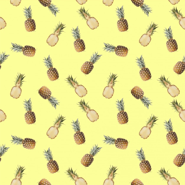 seamless pattern with the image of pineapple.