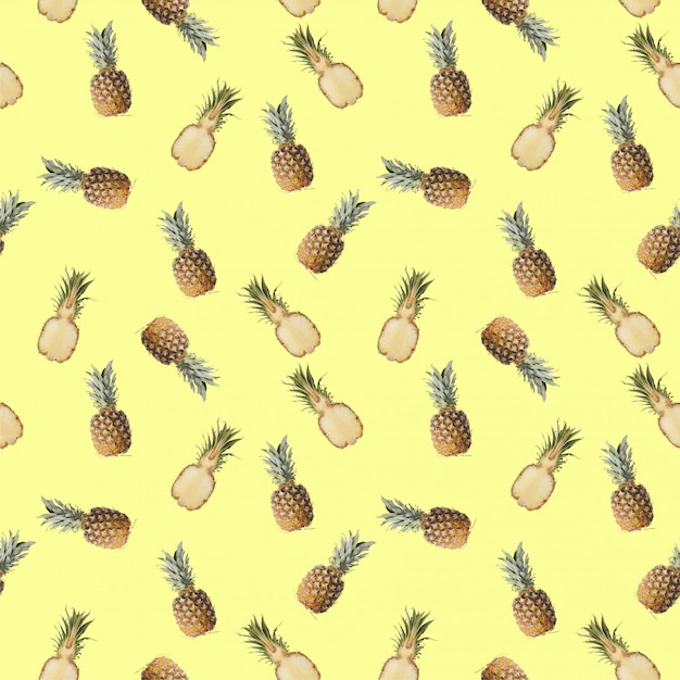 Seamless pattern with the image of pineapple.