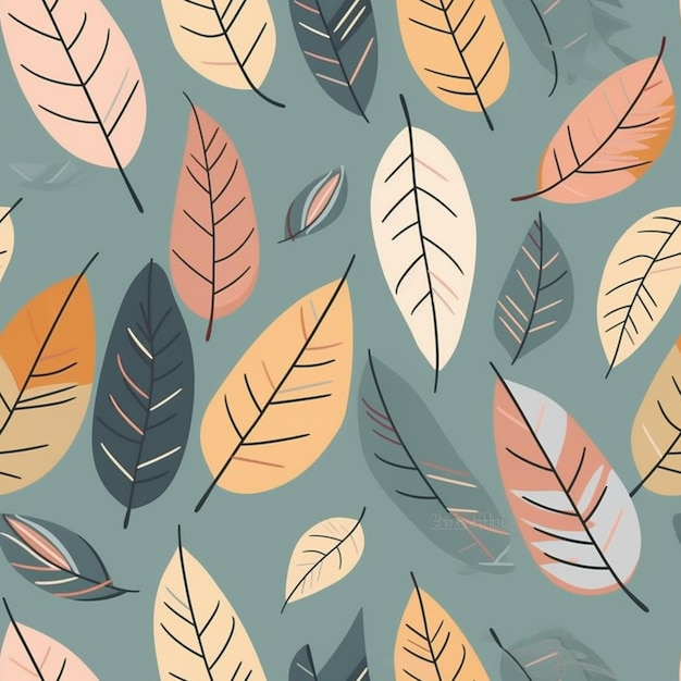 A seamless pattern with leaves and a leaf.