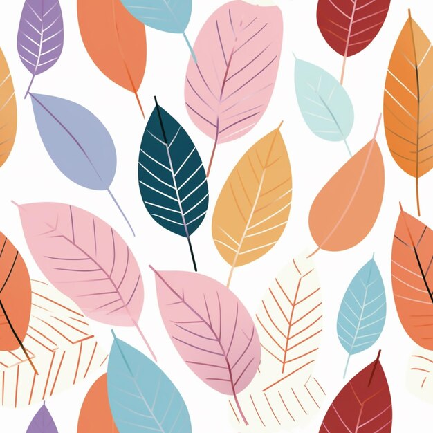 A seamless pattern with leaves and the words " autumn " on the bottom.