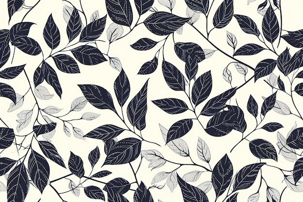 Seamless pattern with leaves