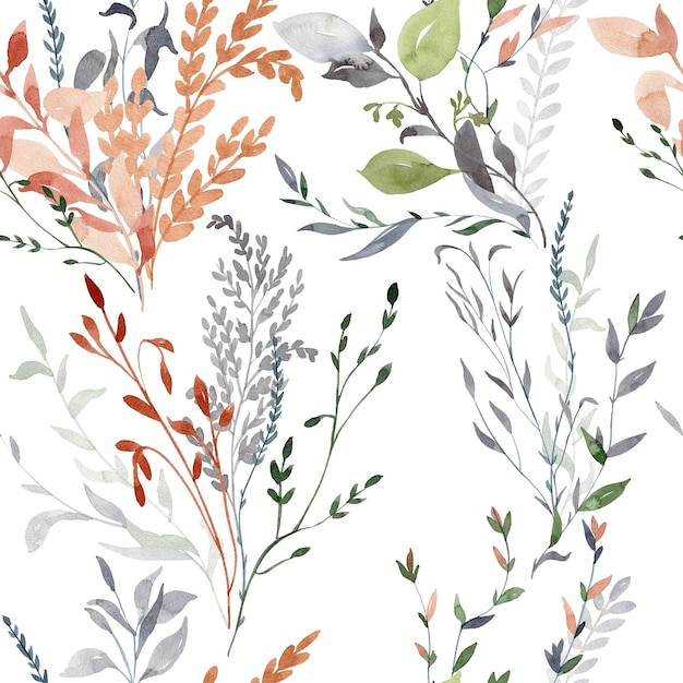 Seamless pattern with leaves