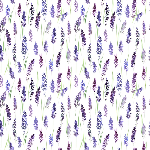 Photo seamless pattern with lilac lavender flowers