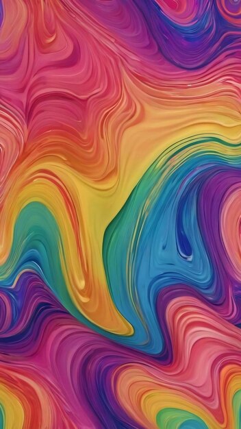 Seamless pattern with liquid rainbow cream paint texture wallpaper background design generative ai